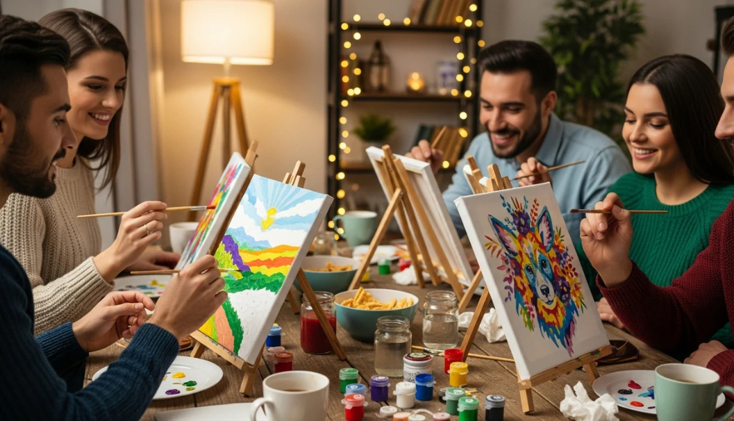 Number painting and Charcuterie board night